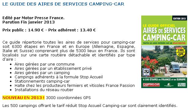 Le guide des aires de services camping-car Le guide des aires de services camping-car