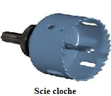 Diamtre de perage avec une scie cloche: 65  67mm
