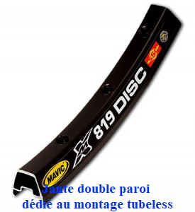 Jante double paroi ddi au montage tubeless