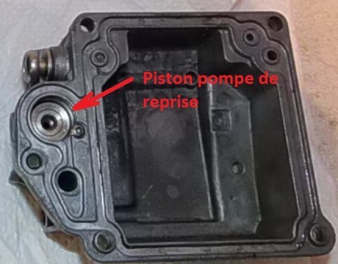 POMPE DE REPRISE : Leurs contrôle s’effectue par un levier à ressort situé en bout d’axe de papillon d’accélération.