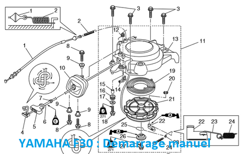 YAMAHA F30 : mauvais démarrage à froid - Poire d'amorçage molle - Fitre décanteur essence eau :