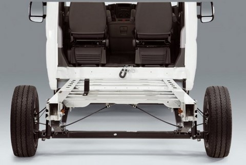 Le châssis FIAT :  La Voie élargie à l’arrière (1980mm) est l’un des atouts principaux du châssis Fiat CCS. Cette caractéristique technique, associée à un empattement standard de 3800mm, confère au véhicule une meilleure tenue de route. Cette largeur de voie accroît légèrement la surface intérieure aménageable.