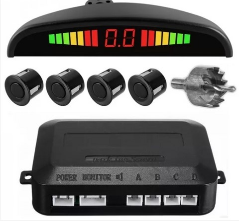 Radar De Recul Sans Fil - Installation Rapide - Affichage Au LED - 4 Capteurs Sans Fil - Choix De Couleur